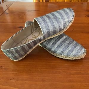 Womens Enzo Angiolini Austyn Espadrille Sandals Pewter Silver Size 9